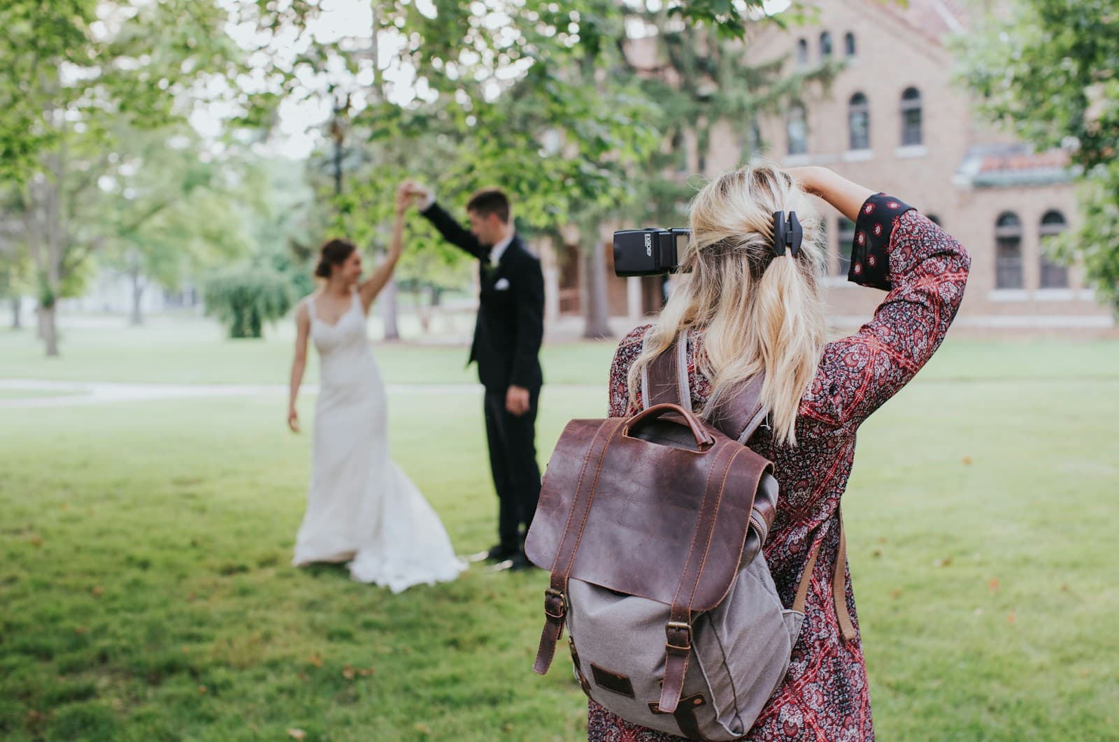 Wedding videographer with a cinema camera