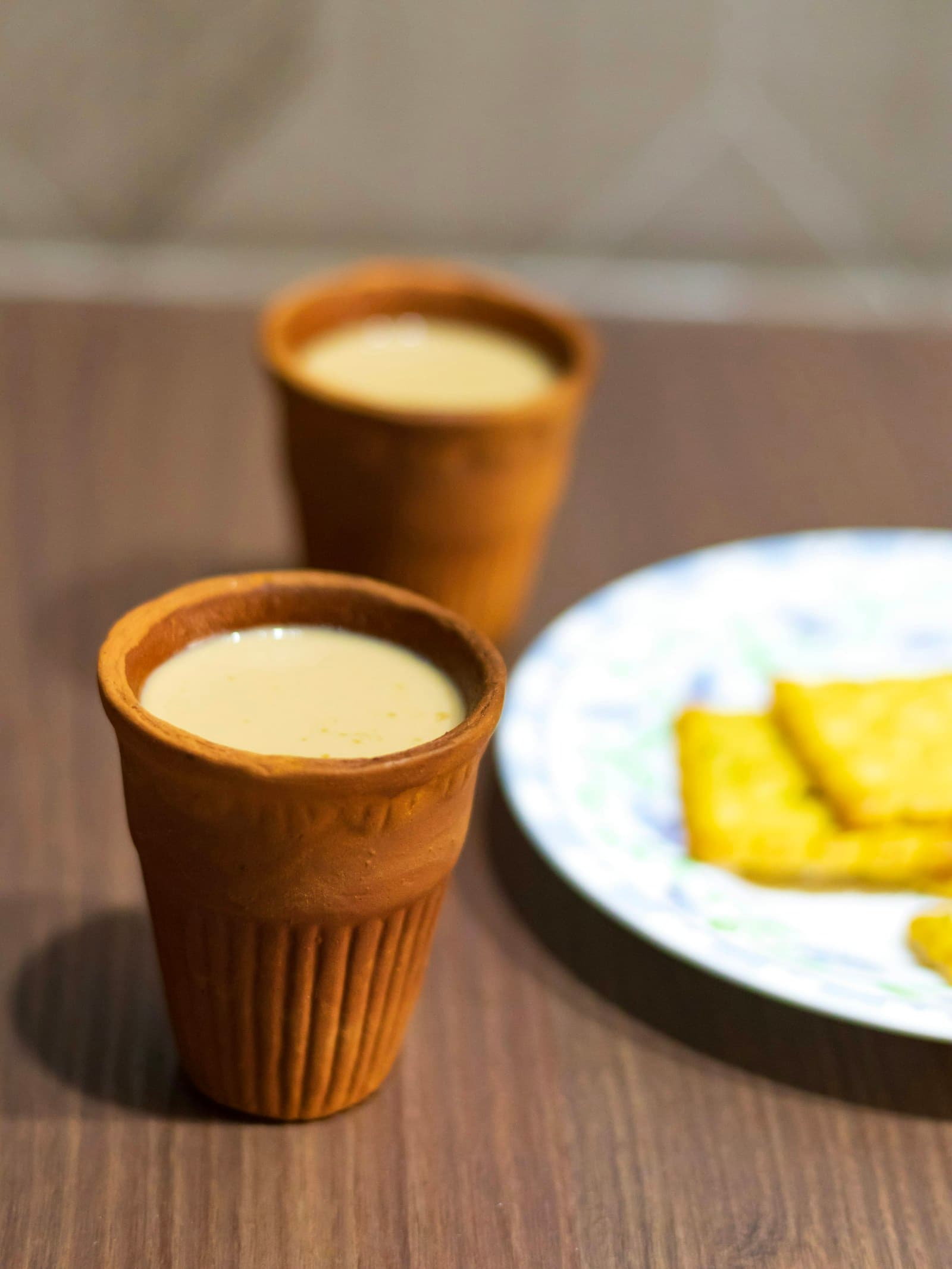 Steaming cup of chai served at a wedding